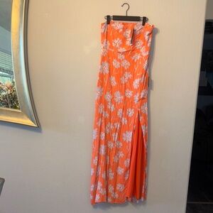 Lulu's Orange Sundress Cowl Neck Sleeveless Resort Wear